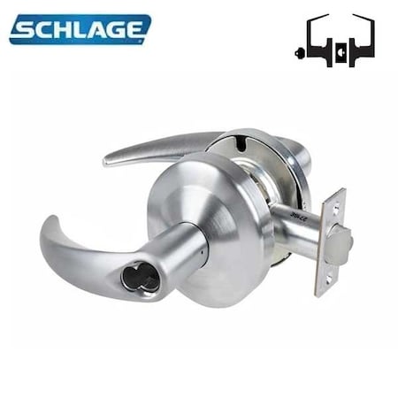 Schlage ND Series Lever Locks, Grade 1 Storeroom Lock, Athens Lever, SFIC Prep Less Core, Satin Chrome Finis SCH-ND80BD-ATH-626